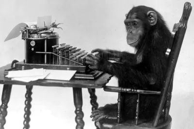 Создать мем \"обезьяна с ноутбуком на белом фоне, обезьяна думает за  компьютером, обезьяна за ноутбуком\" - Картинки - Meme-arsenal.com