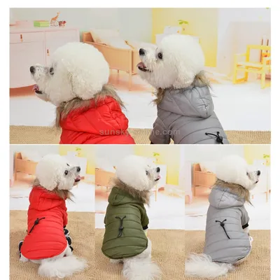 Пальто для домашних собак Зимняя теплая одежда для маленьких собак для  чихуахуа Куртка для щенков с мягким мехом Одежда для маленьких и больших  собак чихуахуа, размер: M (зеленый)