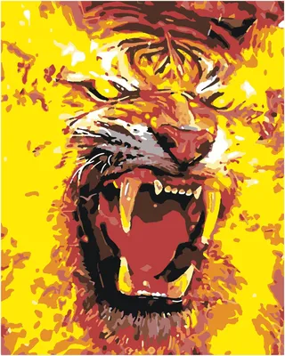 Картина по номерам на холсте \"Огненный тигр\" 50х40 — купить в  интернет-магазине по низкой цене на Яндекс Маркете