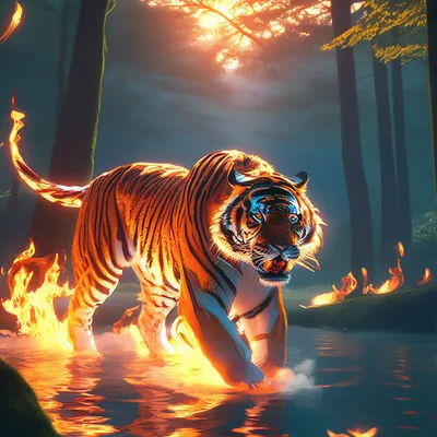 Огненный тигр с крыльями, от тигра…» — создано в Шедевруме