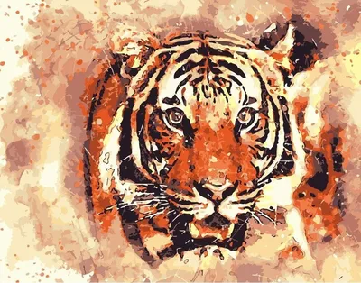 Огненный тигр, в полный рост, гипер…» — создано в Шедевруме