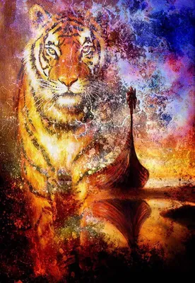 Рисование по номерам Strateg Огненный тигр (DY128) купить | ELMIR - цена,  отзывы, характеристики