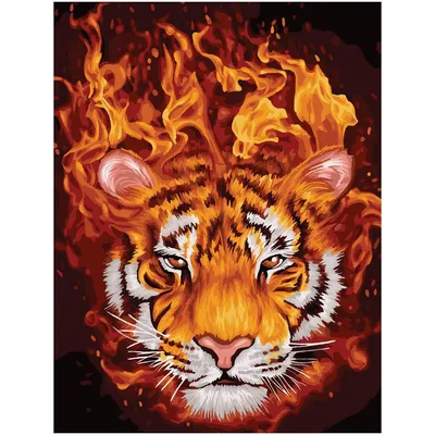 Фотообои Огненный тигр купить в Москве, Арт. 17-4283 в интернет-магазине,  цены в Мастерфресок