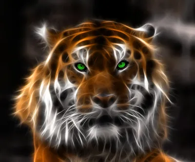 Иллюстрация Огненный тигр-Овен | Illustrators.ru