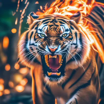 Тигр огненный , красиво, …» — создано в Шедевруме