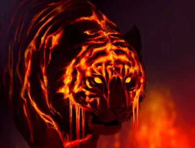 Огненный тигр арт - фото и картинки abrakadabra.fun