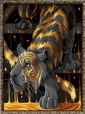 Предпросмотр схемы вышивки «Огненный тигр» (№845703) - Вышивка крестом