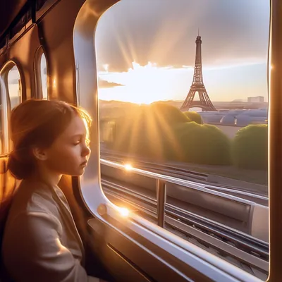 Обои на рабочий стол Девушка у окна поезда, by Photopathica, обои для  рабочего стола, скачать обои, обои бесплатно