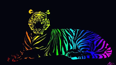 Обои на рабочий стол Тигр необычной окраски-золотой тигр, by Tambako The  Jaguar, обои для рабочего стола, скачать обои, обои бесплатно