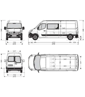 Opel movano cargo delivery van 2015 l2h2 Vector Image