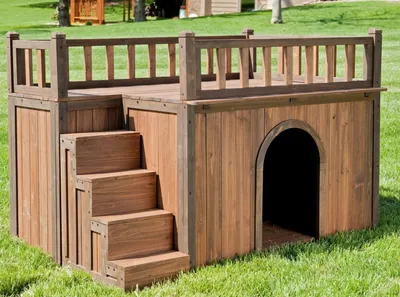 Всесезонная универсальная будка для собак из цельной древесины,  искусственная внешняя водонепроницаемая двухэтажная рамка для кошек и  скалолазания, вилла | AliExpress