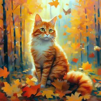 Фотография Осенний кот №30653 - «МОЙ ДОМАШНИЙ ПИТОМЕЦ» (31.12.2023 - 04:12)