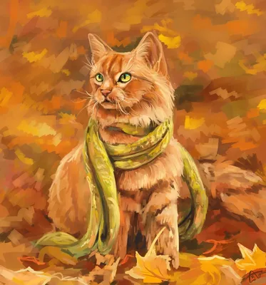 Осенний кот» — создано в Шедевруме