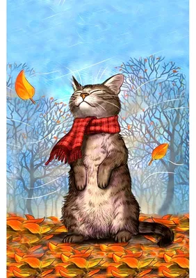 Осенний кот в ленте | Пикабу