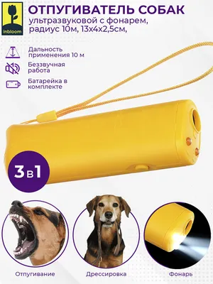 Отпугиватель собак ультразвуковой INBLOOM с фонарем, радиус 10м,  13х4х2,5см, - купить с доставкой по выгодным ценам в интернет-магазине OZON  (160628755)