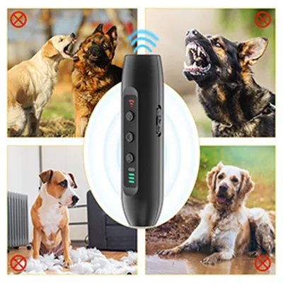 Ультразвуковой Отпугиватель собак, перезаряжаемый пластиковый Отпугиватель  собак Светодиодный светодиодным фонариком, электронные тренировочные  устройства, 3 режима, товары для домашних животных | AliExpress