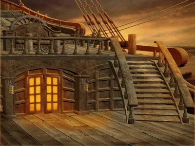Фотообои, фреска Палуба пиратского корабля ночь, арт. 9195 в  Санкт-Петербурге | Лепнина и товары для декора