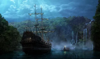 История палубы пиратского корабля и фэнтезийная концепция генеративный ии |  Премиум Фото
