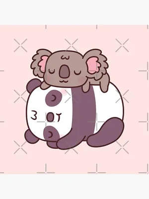 Cute panda and koala cartoon characters Royalty Free Vector