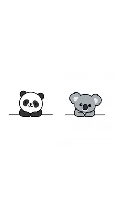 Little panda and koala cartoon character on white Vector Image