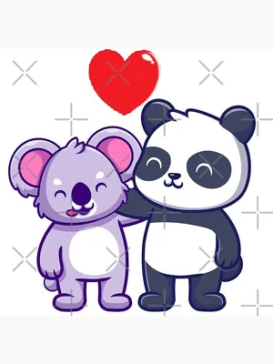 Cute Koala and panda cute animal friendly panda kawaii bears\" Photographic  Print for Sale by Sun Rise | Redbubble
