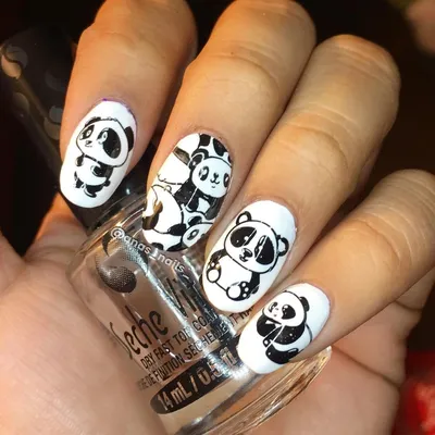 1 лист, самоклеящиеся наклейки для ногтей «панда» | AliExpress