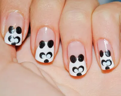 Панда 🐼 рисунок на ногтях) дизайн ногтей. Нарисовать панду на ногтях |  Ногти, Гель-лак, Дизайн ногтей