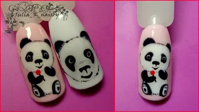 Панда. Дизайн ногтей гель лаком - YouTube