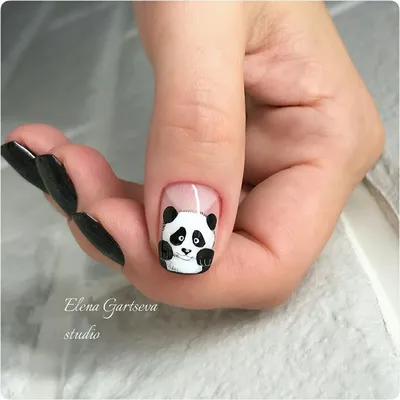 Pin by Myrian Stella on uñas lindas | Pink acrylic nails, Panda nail art,  Classic nails