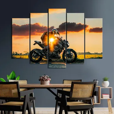 Фотография мотоциклиста на фоне красивых пейзажей