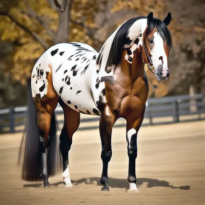 Гнедо-пегая лошадь тобиано» — создано в Шедевруме