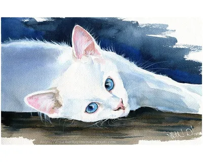 Персидский белый кот с разными …» — создано в Шедевруме