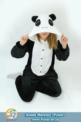 Кигуруми панда купить Киев, Украина. Цвет пижамы черный, код 6102