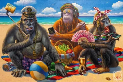 Планета обезьян» картина Барышевского Олeга маслом на холсте — купить на  ArtNow.ru