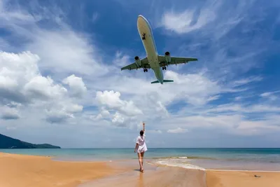 Май Као, Mai Khao — пляж с самолетами на Пхукете, Таиланд