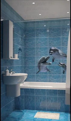 Плитка в ванную с дельфинами - 57 фото