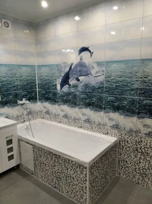 Фотоплитка для ванной - Керамическая плитка с дельфинами - Цена в Днепре,  Харькове от Pavlin Art