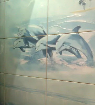 Вставка для плитки в ванную с Дельфинами синий декор 30х60 - Купить  фотоплитку в Днепре у Pavlin Art