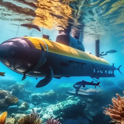 Подводная лодка ждет под водой Стоковое Фото - изображение насчитывающей  подводный, военноморск: 111336944
