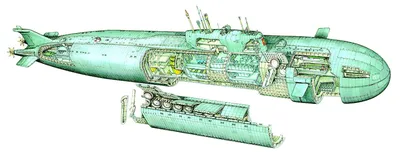 Чертёж подводной лодки в разрезе» — создано в Шедевруме