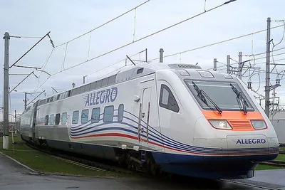 Скоростной поезд \"Allegro\" СПб — Хельсинки в снегопад - YouTube