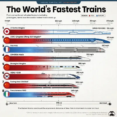 3 самых быстрых поезда в мире