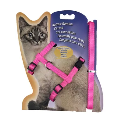 Поводок со шлейкой, для кошек и собак, 110х1 см, нейлон, розовый - купить с  доставкой по выгодным ценам в интернет-магазине OZON (211837467)