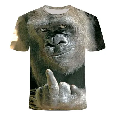 Мужская футболка с изображением животных орангутанг/обезьяна 3d футболка с  принтом мужские забавные футболки топы с коротким рукавом с круглым вырезом  3d принт летняя одежда – купить по низким ценам в интернет-магазине Joom
