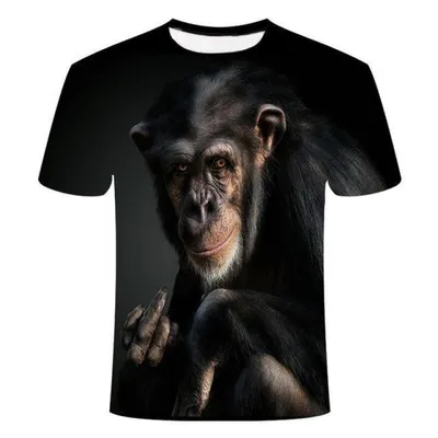 Мужская футболка с изображением животных орангутанг/обезьяна 3d футболка с  принтом мужские забавные футболки топы с коротким рукавом с круглым вырезом  3d принт летняя одежда – купить по низким ценам в интернет-магазине Joom