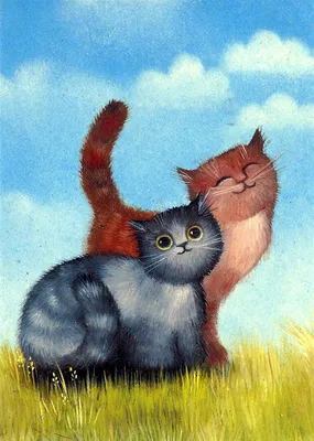 Художник превращает забавные фото котов в смешные рисунки