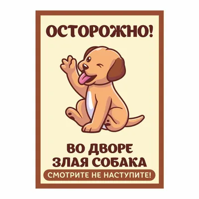 Табличка, осторожно злая собака, прикол, на дверь, на забор, 18 см, 25 см -  купить в интернет-магазине OZON по выгодной цене (826897783)