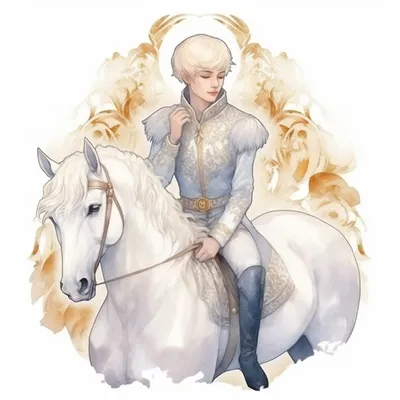 Раскраска Принц на коне распечатать или скачать