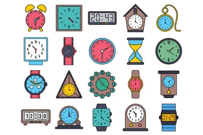 Различные Типы Часов — стоковая векторная графика и другие изображения на  тему Часы - настольные или настенные - Часы - настольные или настенные,  Песочные часы, Стиль ретро - iStock