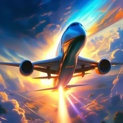 Реактивный самолёт покидает атмосферу…» — создано в Шедевруме